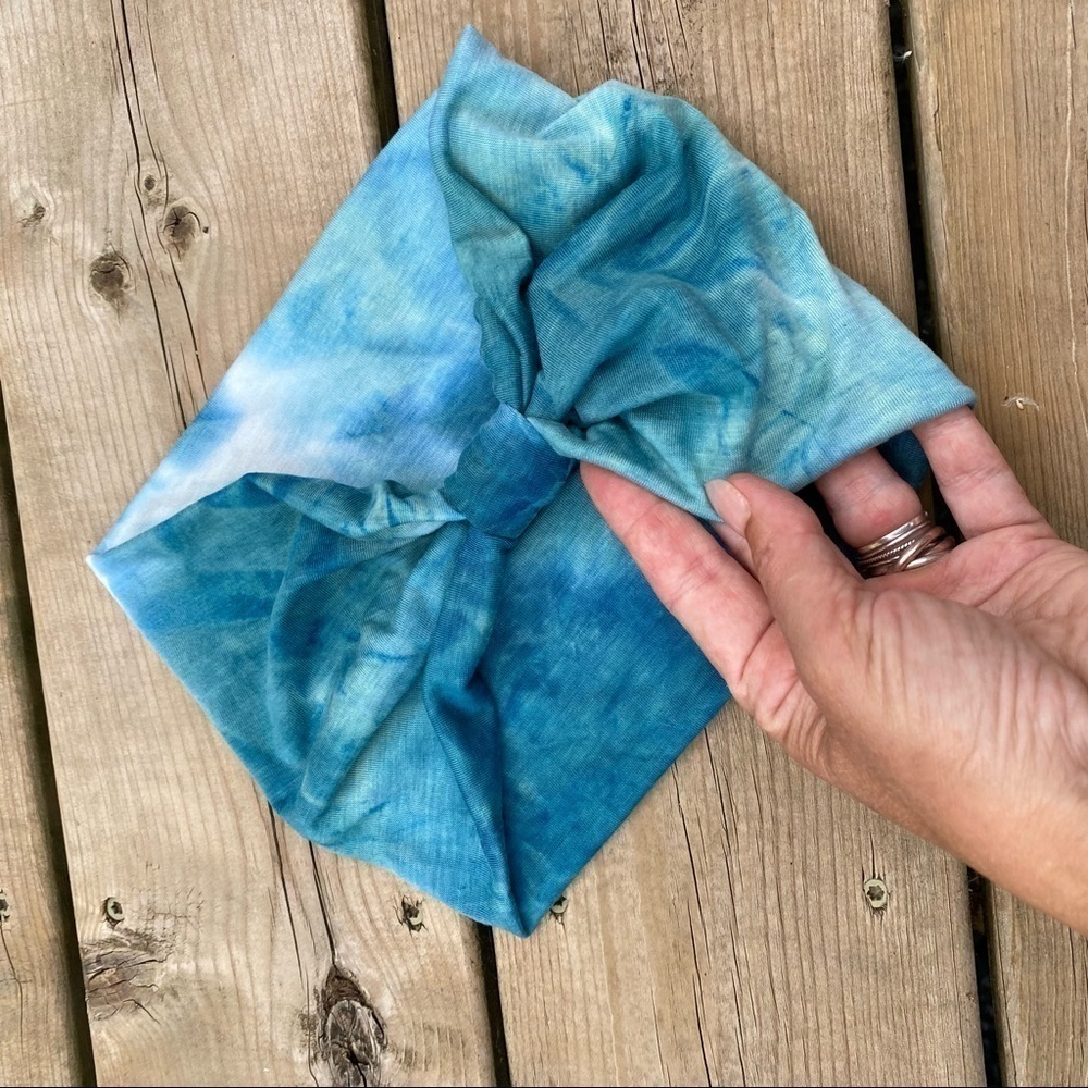 Tie-dye-SOFT MEADOW-Boho Gypsy/hippy wide headband turban silky soft fabric - Picture 12 of 16